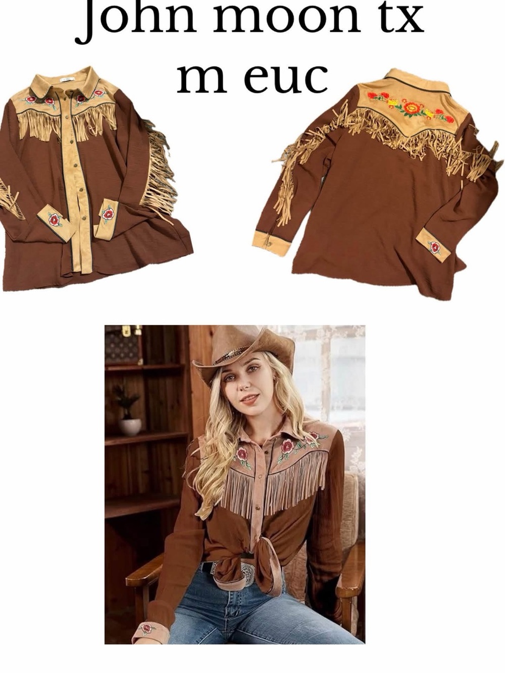 John moon Texas women’s medium cowgirl western shirt